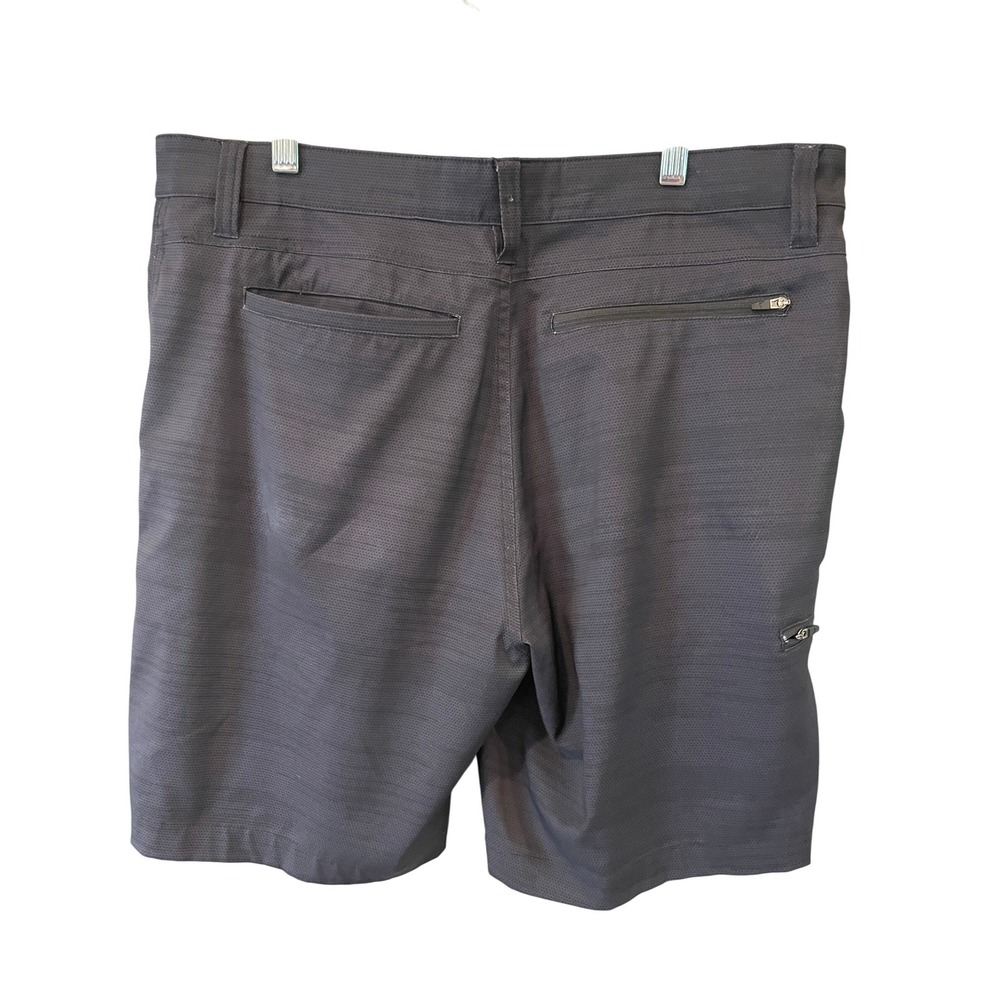 Hawke & Co Mens Hybrid Shorts Gray Textured Stretch Flat Front Size 34 - Picture 6 of 10